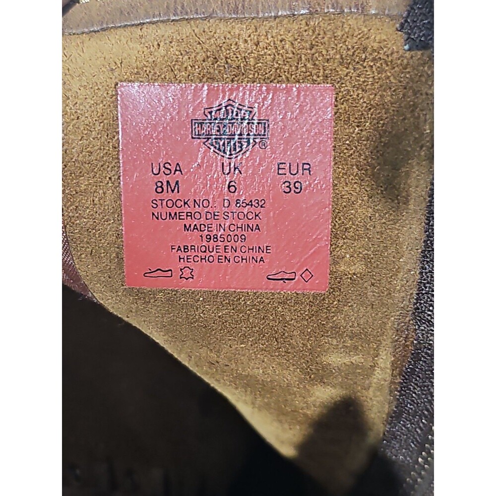 Harley-Davidson Auburn Harness Boots Womens 8M Brown Leather Studded Moto D85432 - Picture 10 of 10